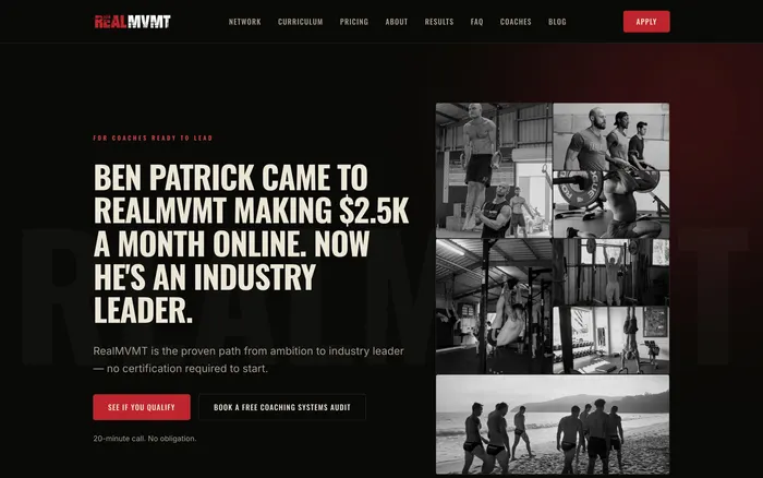 The RealMVMT website home page